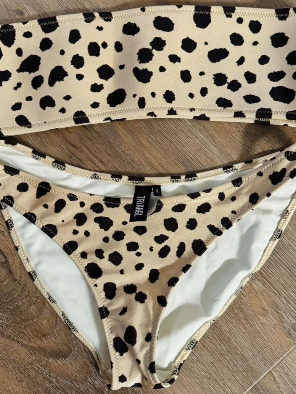 triangl swimwear Beige and Black Spotted Bikini Set